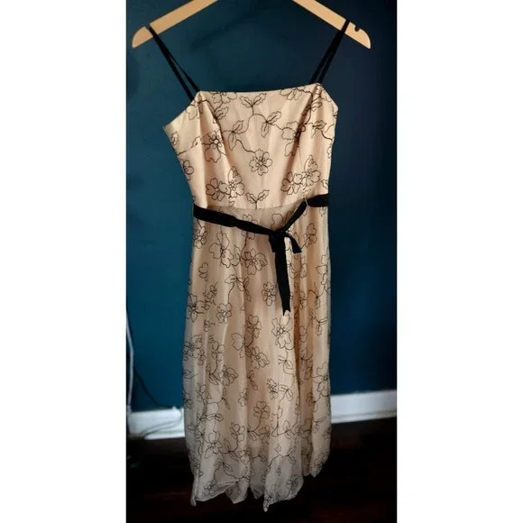 Vintage 90's Laundry by Shelli Segal Tulle Embroidery Floral Dress Sz 2